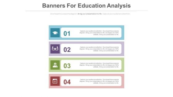 Four Banners For Knowledge Management Strategy Powerpoint Template