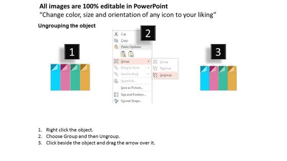 Four Banners With Global Business Management Icons Powerpoint Template