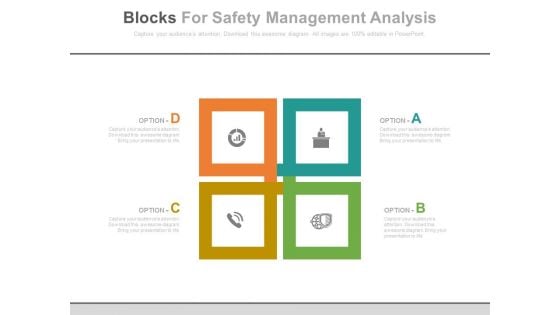 Four Blocks For Business Strategy Plan Powerpoint Template