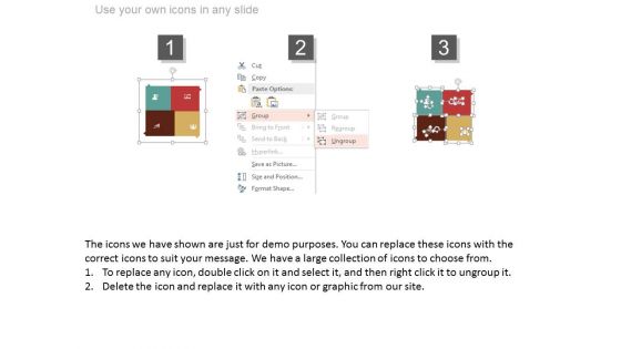 Four Blocks With Icons For Planning Strategy Powerpoint Template