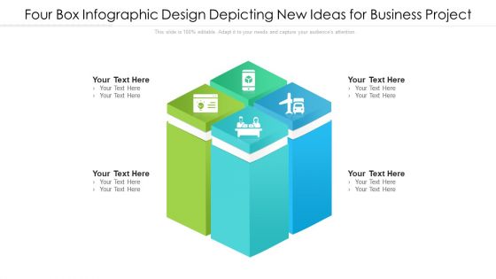 Four Box Infographic Design Depicting New Ideas For Business Project Ppt PowerPoint Presentation File Portfolio PDF