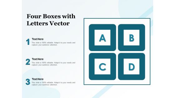 Four Boxes With Letters Vector Ppt PowerPoint Presentation Inspiration Graphics Pictures