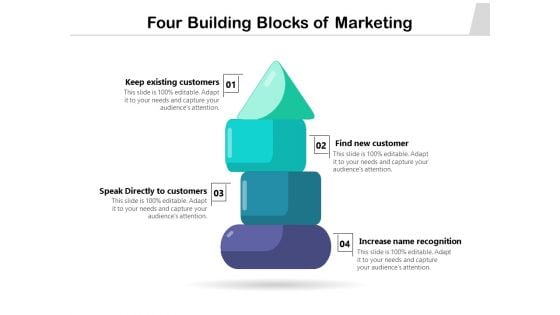 Four Building Blocks Of Marketing Ppt PowerPoint Presentation Icon Elements PDF