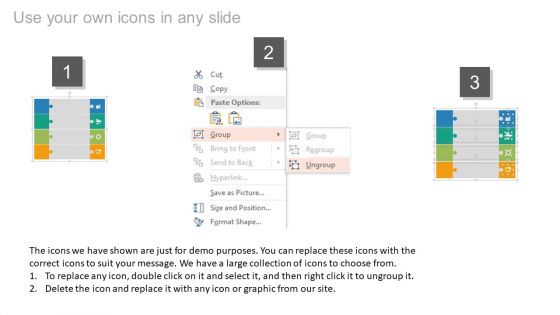 Four Business Agenda Steps With Icons Powerpoint Slides