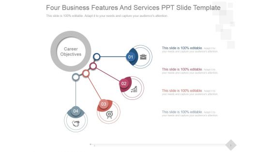 Four Business Features And Services Ppt PowerPoint Presentation Visual Aids