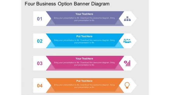Four Business Option Banner Diagram Powerpoint Template