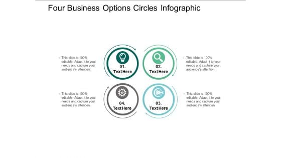 Four Business Options Circles Infographic Ppt PowerPoint Presentation Pictures Smartart