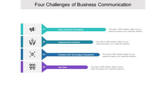 Four Challenges Of Business Communication Ppt PowerPoint Presentation Styles Information