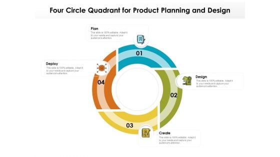 Four Circle Quadrant For Product Planning And Design Ppt PowerPoint Presentation File Mockup PDF