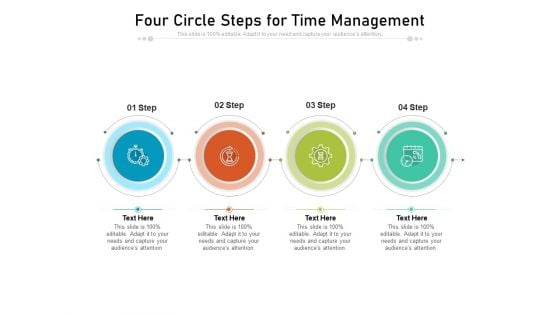 Four Circle Steps For Time Management Ppt PowerPoint Presentation File Graphics PDF