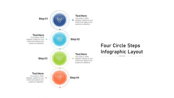 Four Circle Steps Infographic Layout Ppt PowerPoint Presentation Icon Example PDF