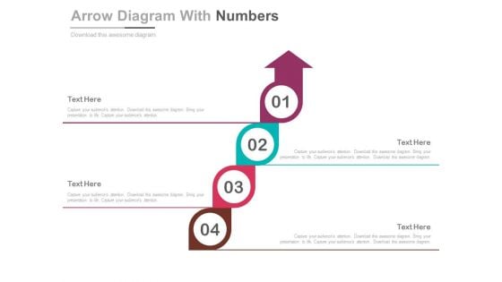 Four Circles Arrow Diagram For Planning Steps Powerpoint Template