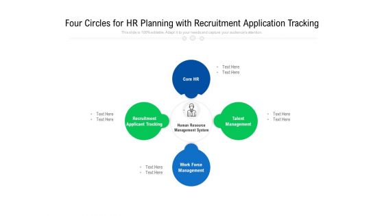 Four Circles For HR Planning With Recruitment Application Tracking Ppt PowerPoint Presentation Gallery Show PDF Four Circles For HR Planning With Recruitment Application Tracking Ppt PowerPoint Presentation Gallery Show PDF