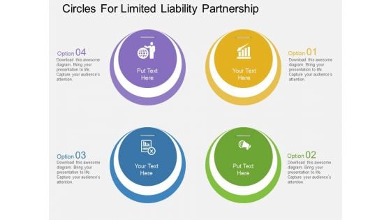 Four Circles For Limited Liability Partnership Powerpoint Template