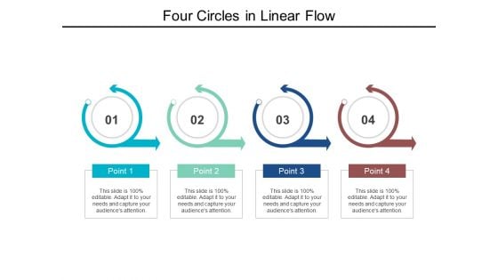 Four Circles In Linear Flow Ppt PowerPoint Presentation Gallery Display