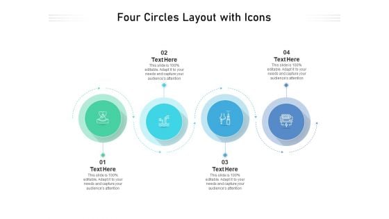 Four Circles Layout With Icons Ppt PowerPoint Presentation File Background Image PDF