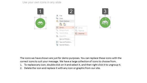 Four Circles With Icons For Business Vision Powerpoint Slides