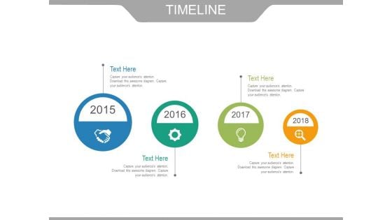 Four Circles With Icons Timeline Design Powerpoint Slides