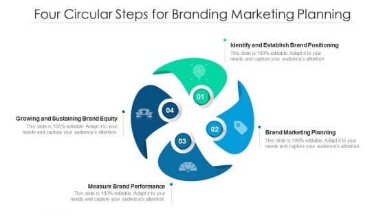 Four Circular Steps For Branding Marketing Planning Ppt PowerPoint Presentation Ideas Brochure PDF