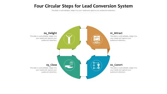 Four Circular Steps For Lead Conversion System Ppt PowerPoint Presentation Inspiration Samples PDF