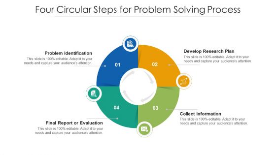 Four Circular Steps For Problem Solving Process Ppt PowerPoint Presentation File Graphics Tutorials PDF