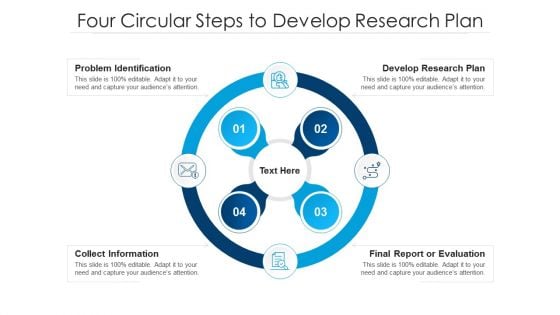 Four Circular Steps To Develop Research Plan Ppt PowerPoint Presentation Inspiration Ideas PDF