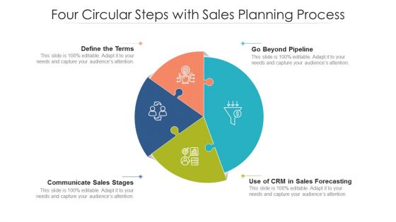 Four Circular Steps With Sales Planning Process Ppt PowerPoint Presentation Inspiration Guidelines PDF