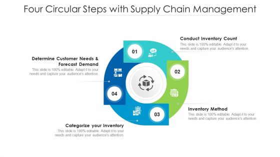 Four Circular Steps With Supply Chain Management Ppt PowerPoint Presentation Infographic Template Slides PDF Four Circular Steps With Supply Chain Management Ppt PowerPoint Presentation Infographic Template Slides PDF