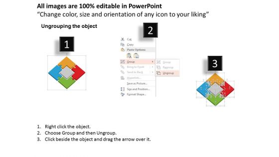 Four Colored Arrow Tags With Icons Powerpoint Template