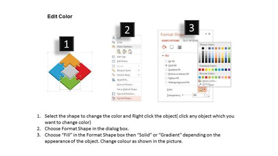 Four Colored Arrow Tags With Icons Powerpoint Template