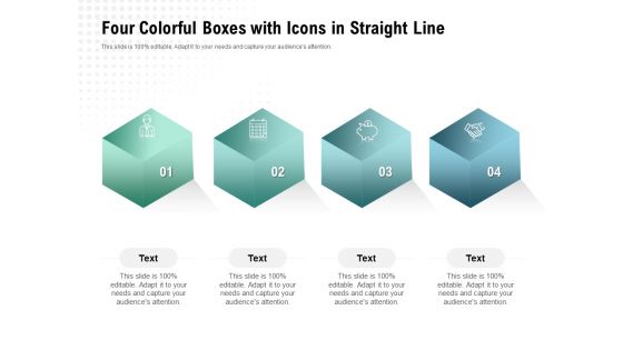 Four Colorful Boxes With Icons In Straight Line Ppt PowerPoint Presentation Pictures Background Designs PDF