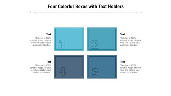 Four Colorful Boxes With Text Holders Ppt PowerPoint Presentation Professional Elements PDF