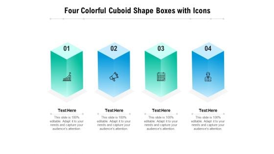 Four Colorful Cuboid Shape Boxes With Icons Ppt PowerPoint Presentation Pictures Gallery PDF