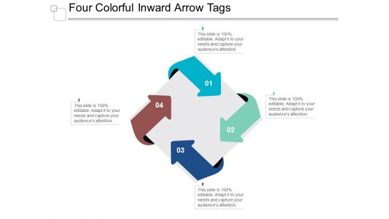 Four Colorful Inward Arrow Tags Ppt Powerpoint Presentation Gallery Rules