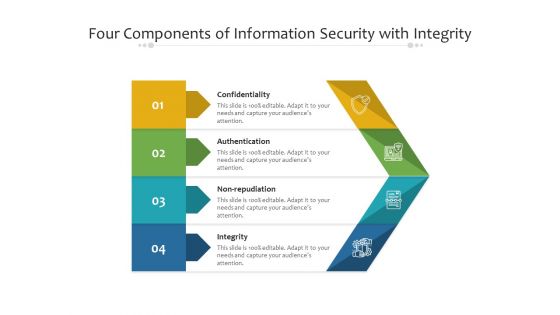 Four Components Of Information Security With Integrity Ppt PowerPoint Presentation File Gallery PDF