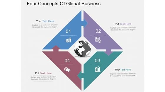 Four Concepts Of Global Business Powerpoint Templates