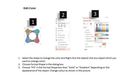 Four Connected Circle Chart With Icons Powerpoint Template