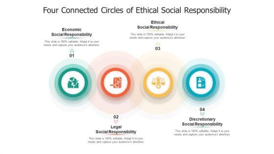 Four Connected Circles Of Ethical Social Responsibility Ppt Slides Infographic Template PDF