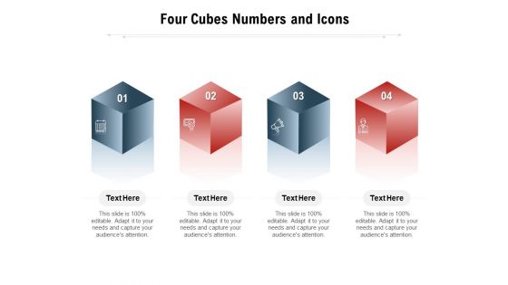 Four Cubes Numbers And Icons Ppt PowerPoint Presentation Styles Examples PDF