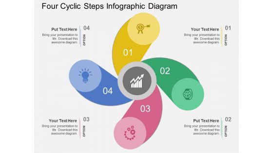 Four Cyclic Steps Infographic Diagram Powerpoint Template
