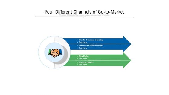 Four Different Channels Of Go To Market Ppt PowerPoint Presentation Gallery Templates PDF