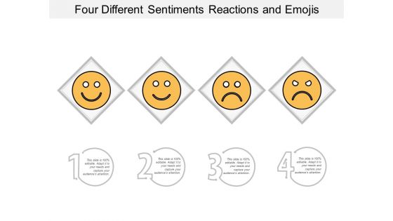 Four Different Sentiments Reactions And Emojis Ppt Powerpoint Presentation Inspiration Background Image Four Different Sentiments Reactions And Emojis Ppt Powerpoint Presentation Inspiration Background Image