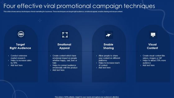 Four Effective Viral Promotional Campaign Techniques Background PDF