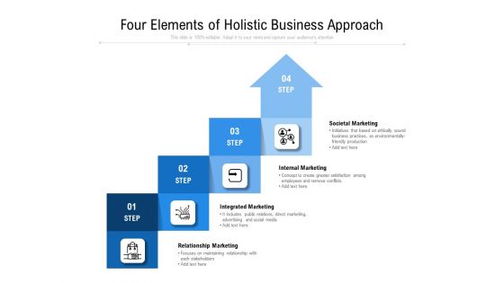 Four Elements Of Holistic Business Approach Ppt PowerPoint Presentation File Demonstration PDF