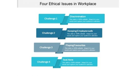 Four Ethical Issues In Workplace Ppt PowerPoint Presentation Summary Influencers