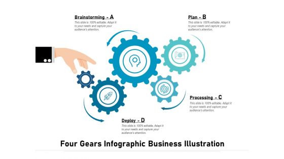 Four Gears Infographic Business Illustration Ppt PowerPoint Presentation Layouts Examples PDF