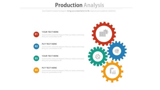 Four Gears Infographics For Advantage Positioning Powerpoint Template