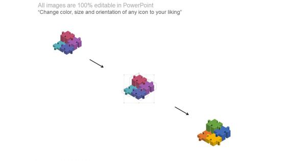 Four Growth Puzzle Steps With Icons Powerpoint Slides