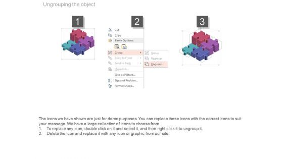 Four Growth Puzzle Steps With Icons Powerpoint Slides