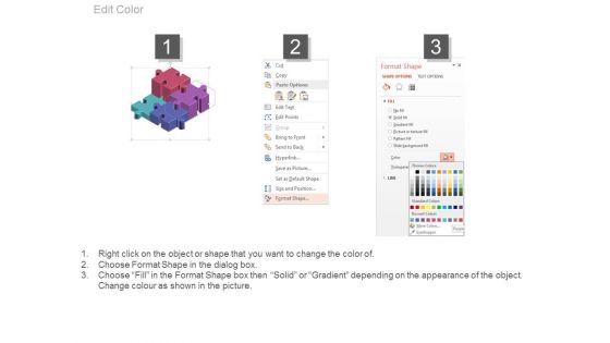 Four Growth Puzzle Steps With Icons Powerpoint Slides